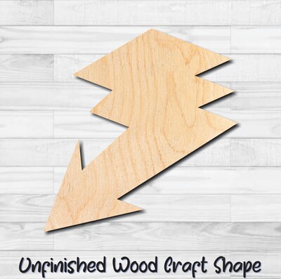 Lightning Bold Arrow 15 Unfinished Wood Shape Blank Laser Cutout Woodcraft Craft Supply ARR-039 - image1